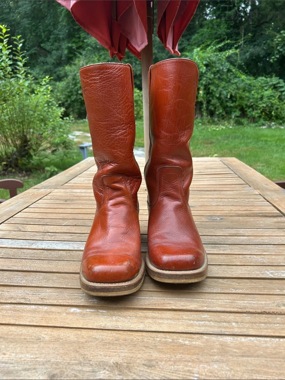 Dingo Vintage Men's Campus Leather Boots - Chestnut Brown